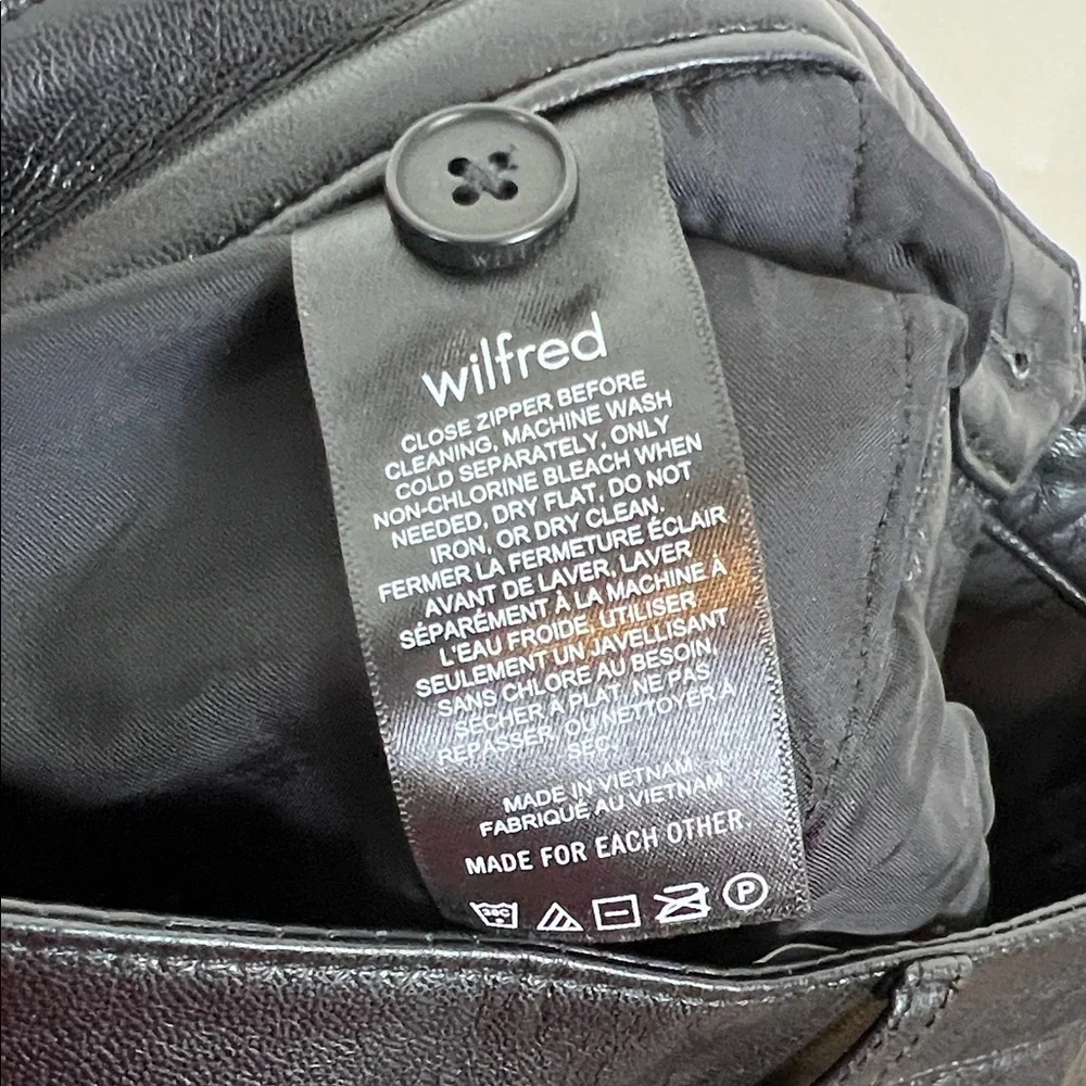 NWT Wilfred Beatrix Faux Leather Pant High Rise Flare Black 0 - Picture 12 of 13